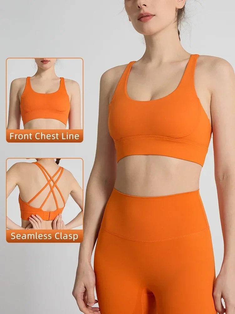 Pilates Yoga Clothes - Reggiseno sportivo da donna in tinta